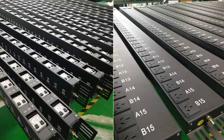 雙輸入PDU，30位國標(biāo)10A，一位一控，定制PDU插座，鈑金PDU